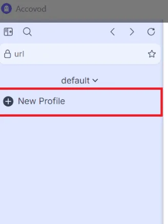 Создание нового браузерного профиля в Accovod через кнопку New Profile / Creating a new browser profile in Accovod using the New Profile button