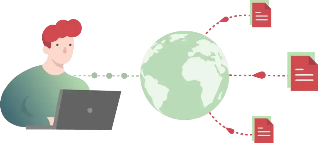 Схема работы выделенного прокси с одним пользователем и целевым сервером / Diagram of a dedicated proxy connection between a single user and a target server
