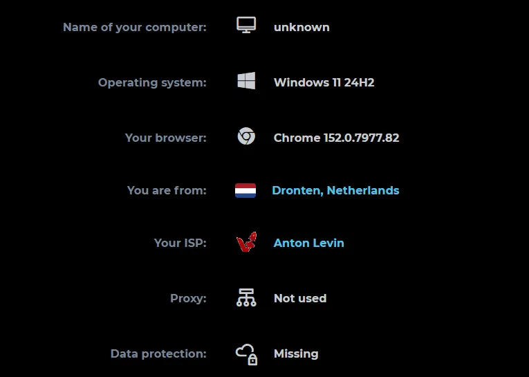 Checking proxy IP geolocation on 2ip.io