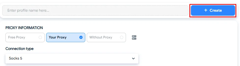 Saving a browser profile with proxy settings in Hidemyacc