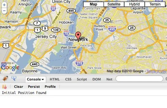 Determining the user's location using the browser Geolocation API