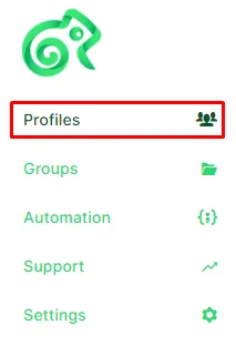 Вкладка Profiles в Kameleo с кнопкой New для создания браузерного профиля