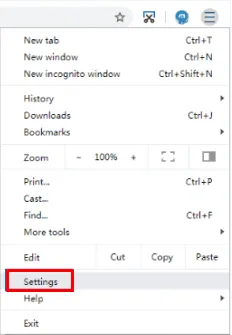 Меню Maxthon с разделом Settings / Maxthon menu with the Settings section