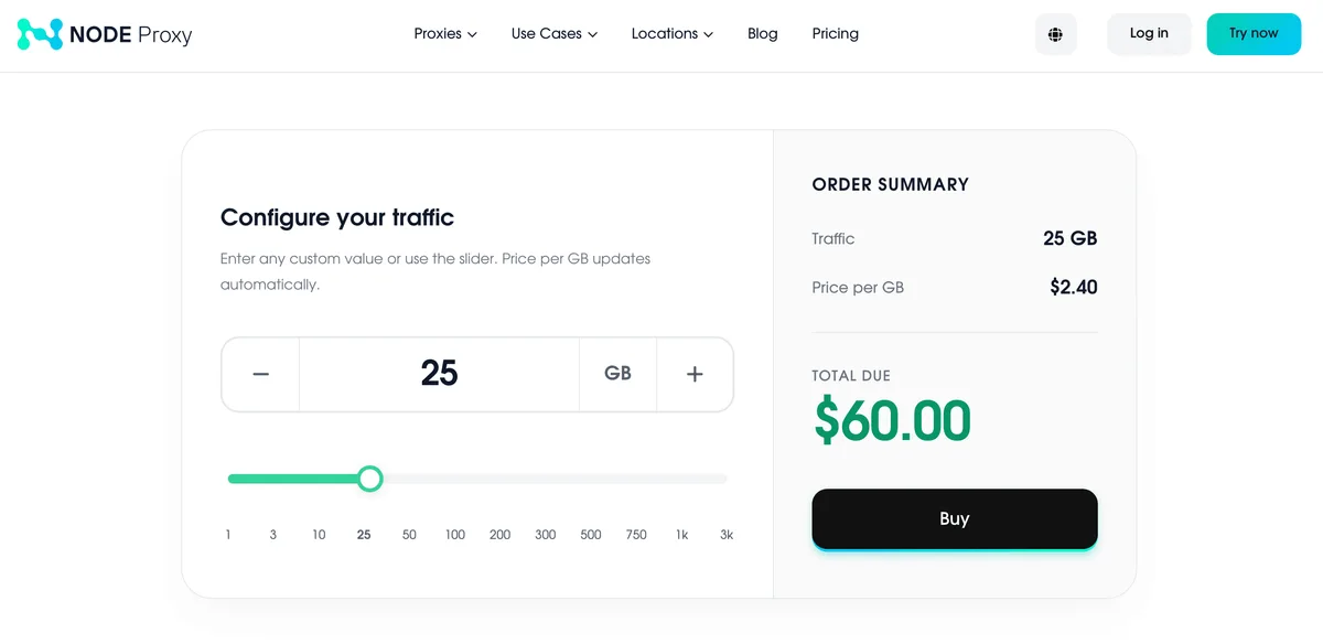 Node Proxy offers different packages for all types of proxies