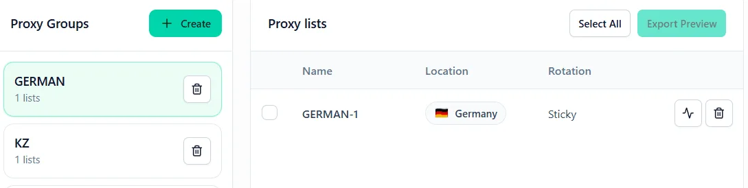 Selecting a residential proxy region in Node Proxy