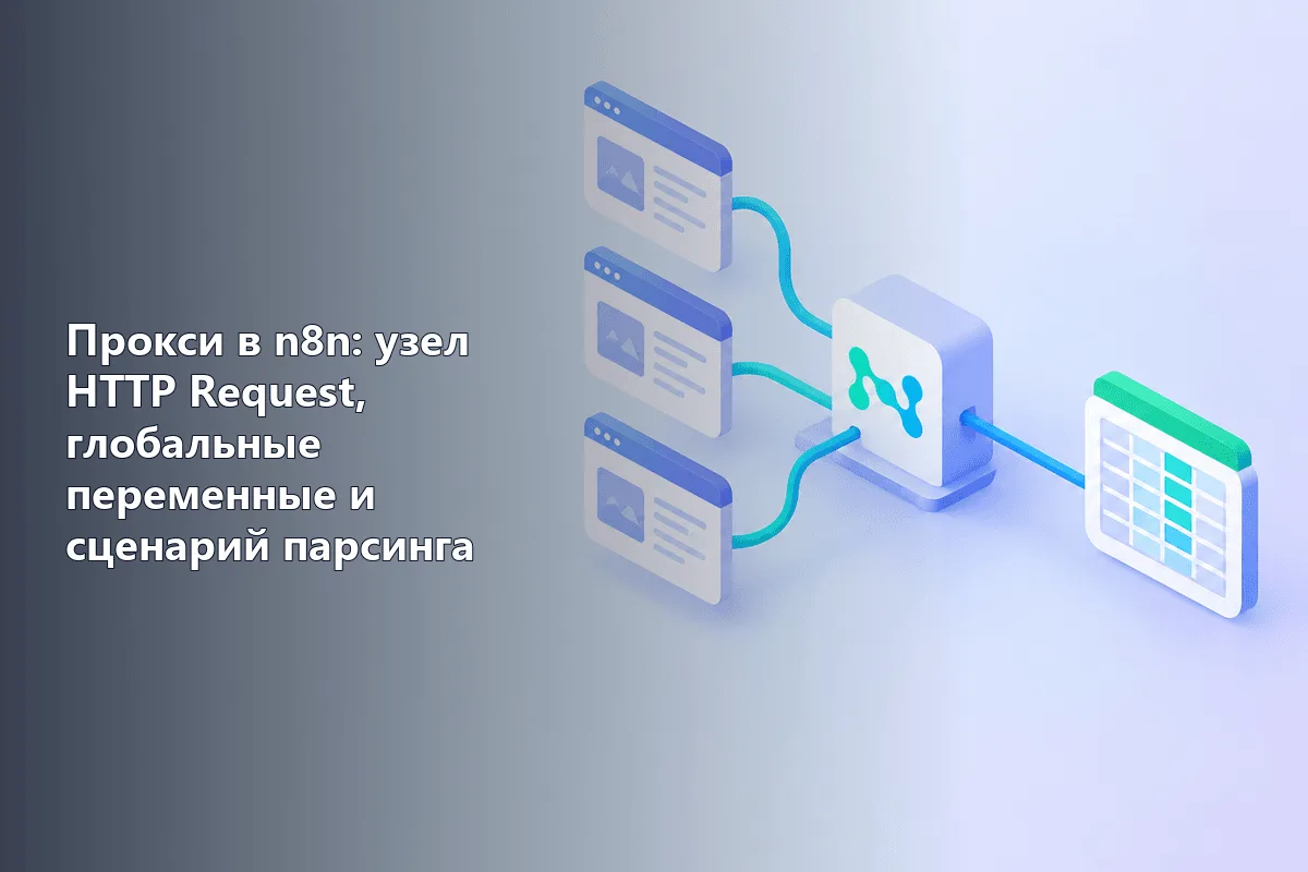 Прокси в n8n: узел HTTP Request, глобальные переменные и сценарий парсинга