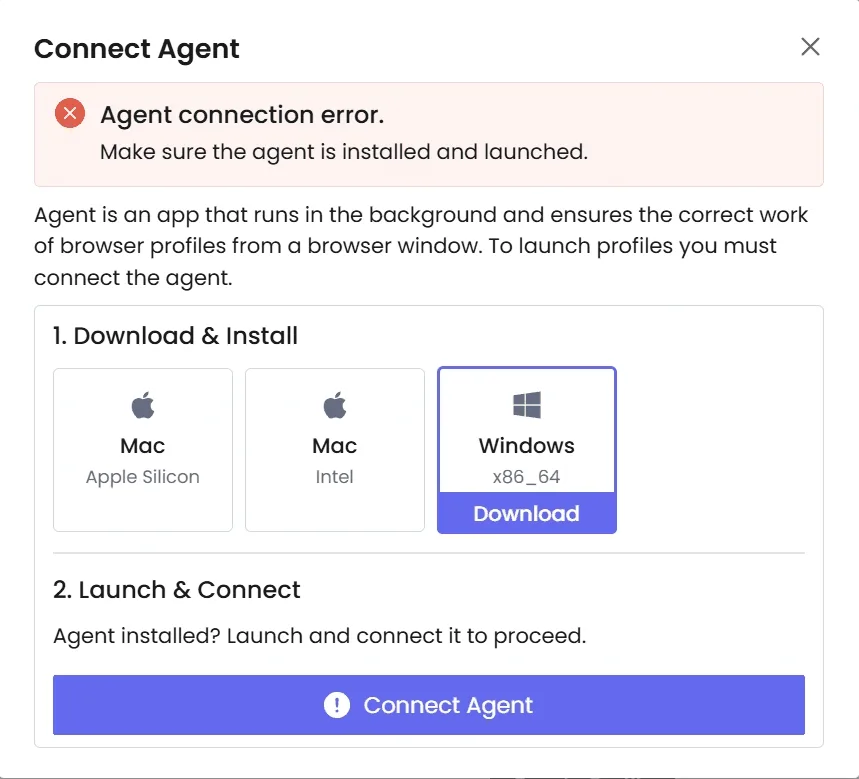 Рабочая панель NST Browser с разделами профилей, прокси и групп