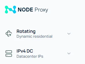 Selecting residential or datacenter proxies in Node Proxy / Выбор резидентских или дата-центровых прокси в Node Proxy