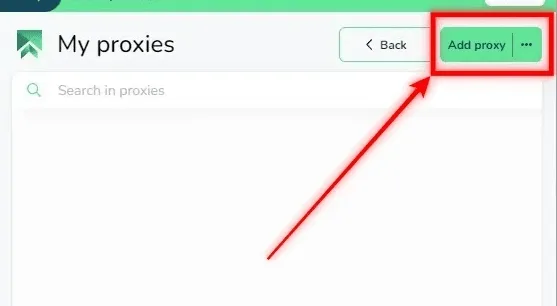 Раздел Manage Proxies в SessionBox One с кнопкой Add Proxy / SessionBox One Manage Proxies section with the Add Proxy button
