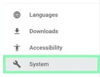 Раздел System в настройках Google Chrome