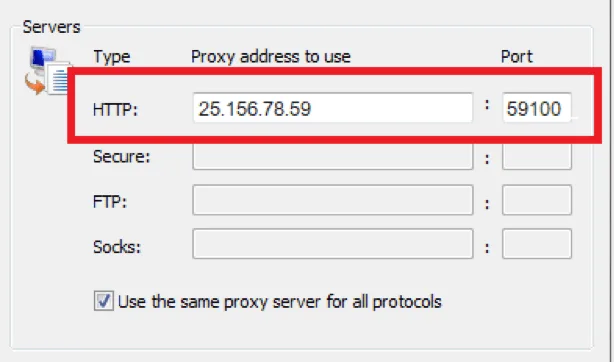 Proxy settings for different protocols in Windows
