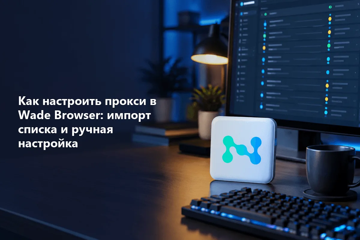 Как настроить прокси в Wade Browser: импорт списка и ручная настройка
